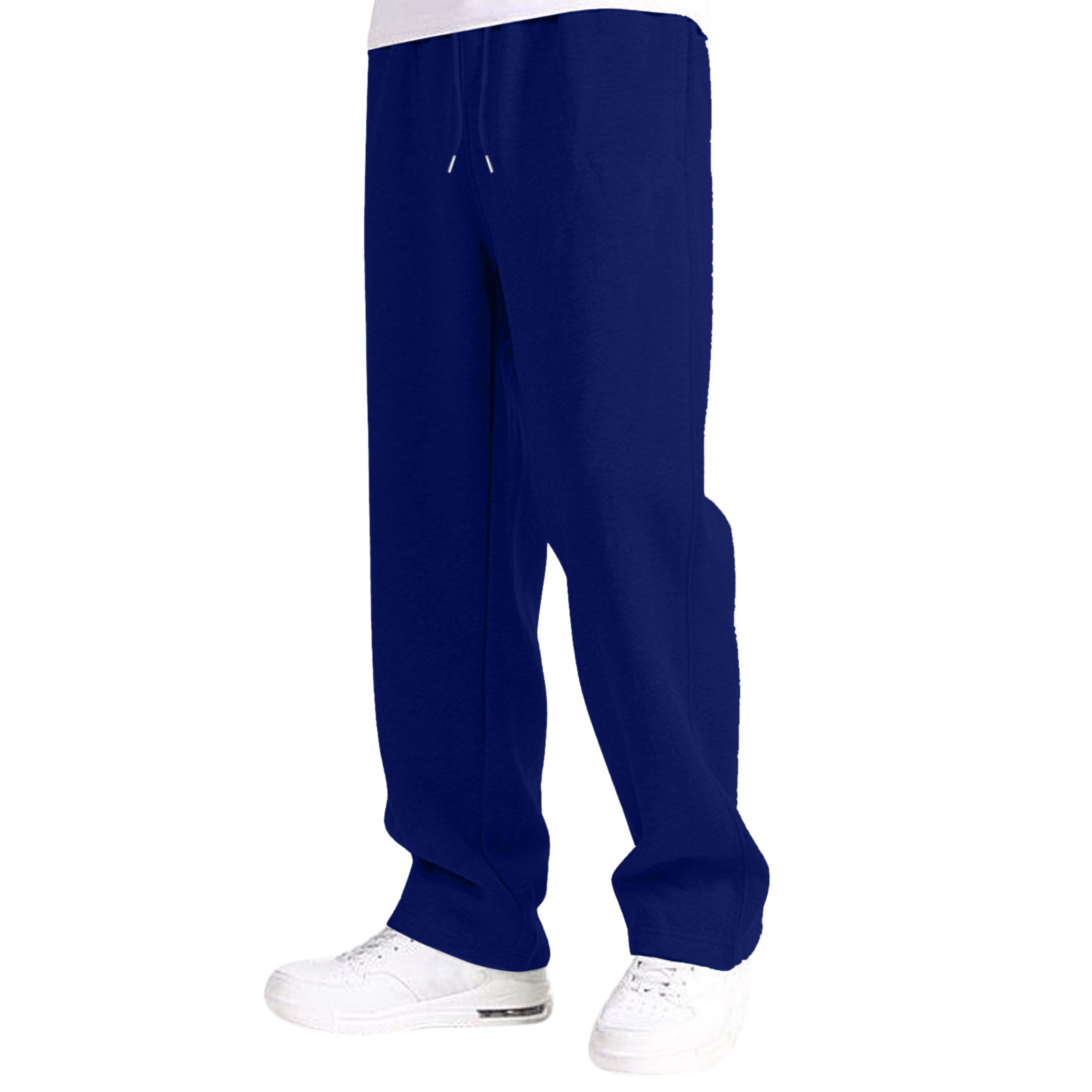thumbnail image 2 of Pantalones de chándal con forro polar para hombre: pierna recta ancha, cintura alta, bolsillos, poliéster resistente para uso diario/deportivo, tallas US/UK/EU S-XXXL, 2 of 8